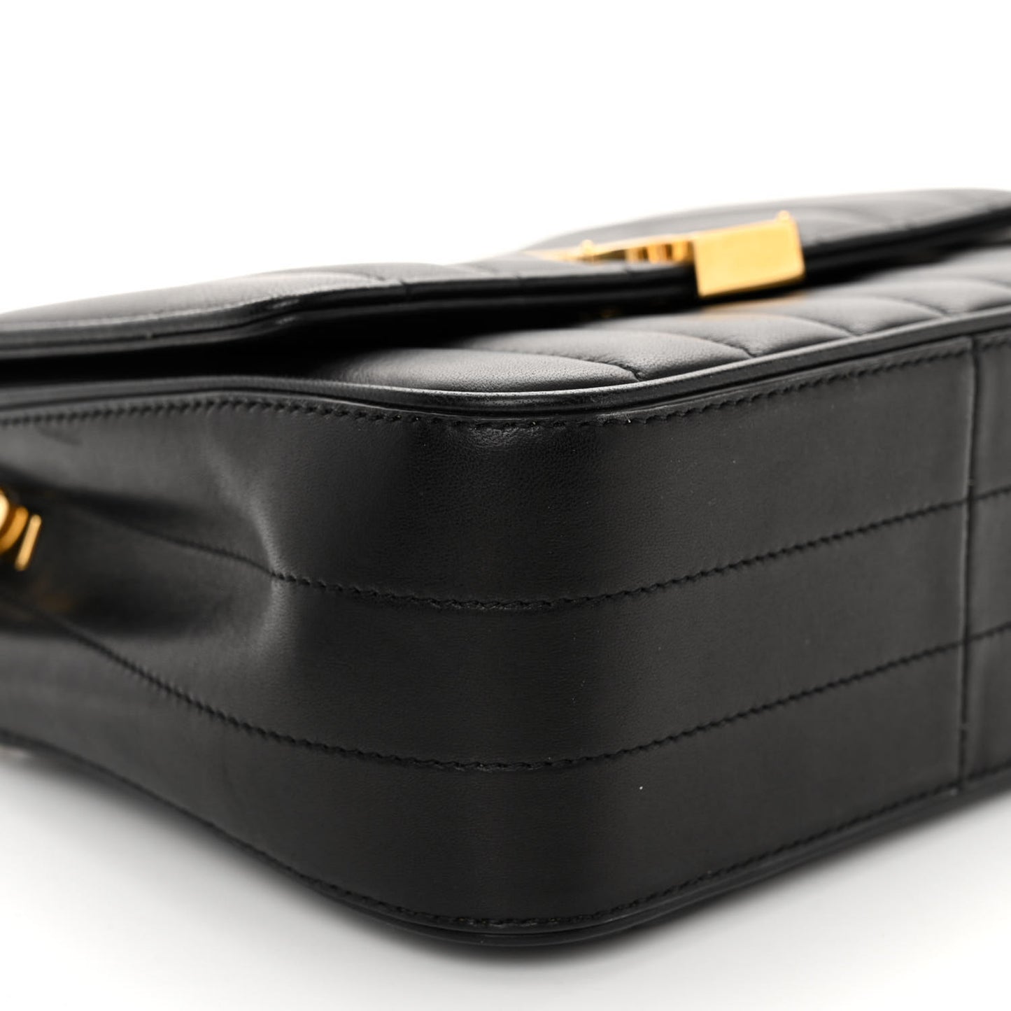 Lambskin Matelasse Monogram Medium Vicky Chain Bag Black