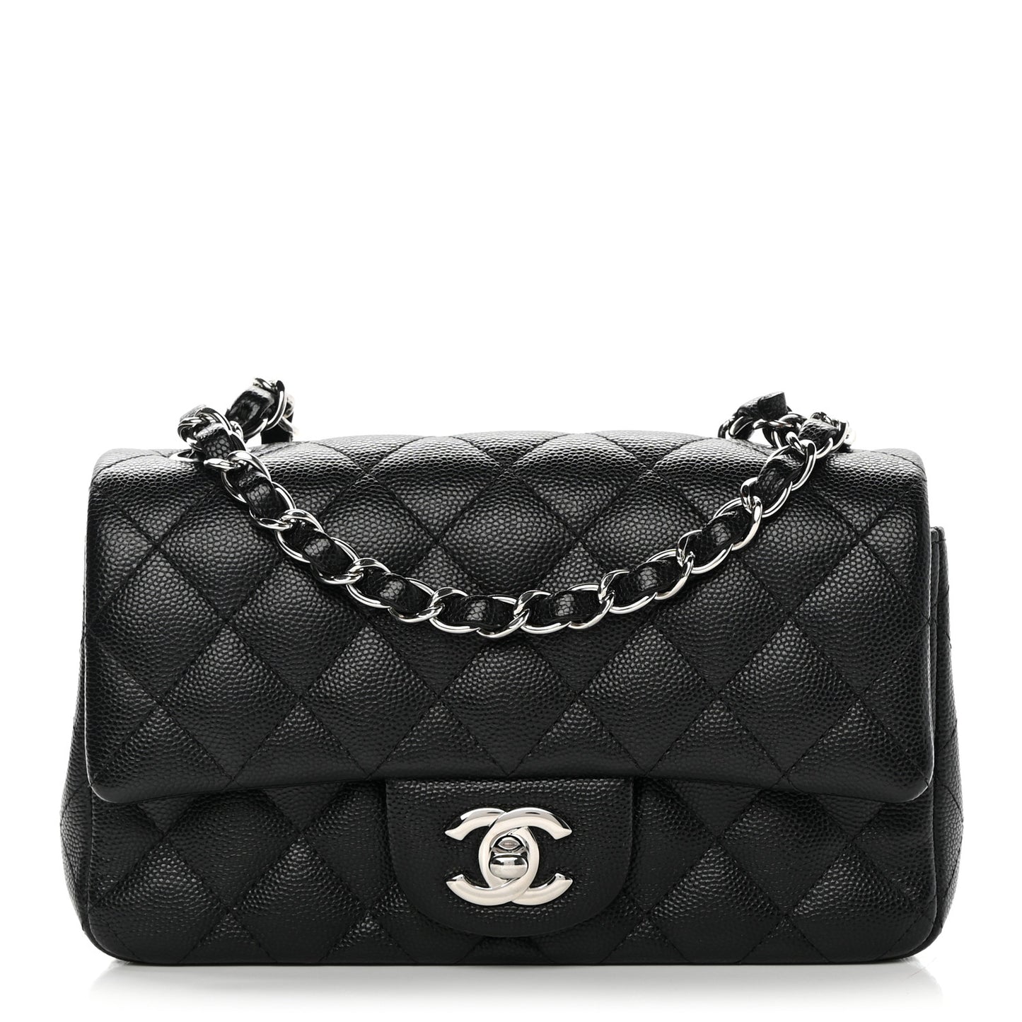 Caviar Quilted Mini Rectangular Flap Black