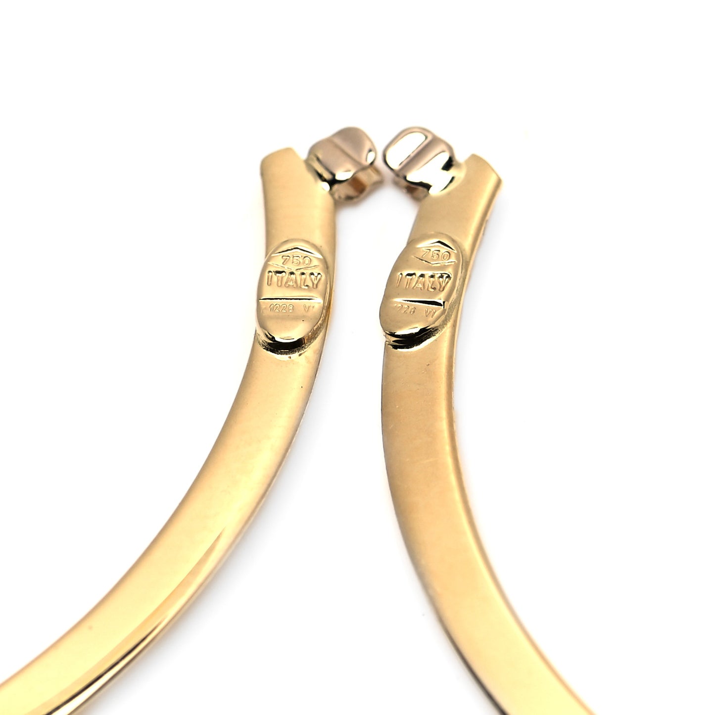 18K Yellow Gold Ruby Large Hoop Earrings