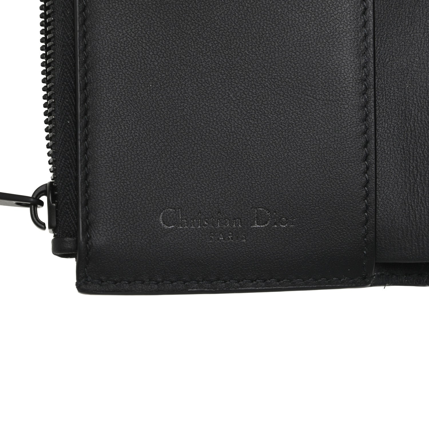 Christian Dior Ultra Matte Calfskin Saddle Lotus Wallet Black 6 of 6