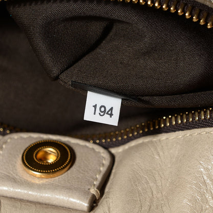 Miu Miu Vitello Lux Gathered Tote Pomice 8 of 9