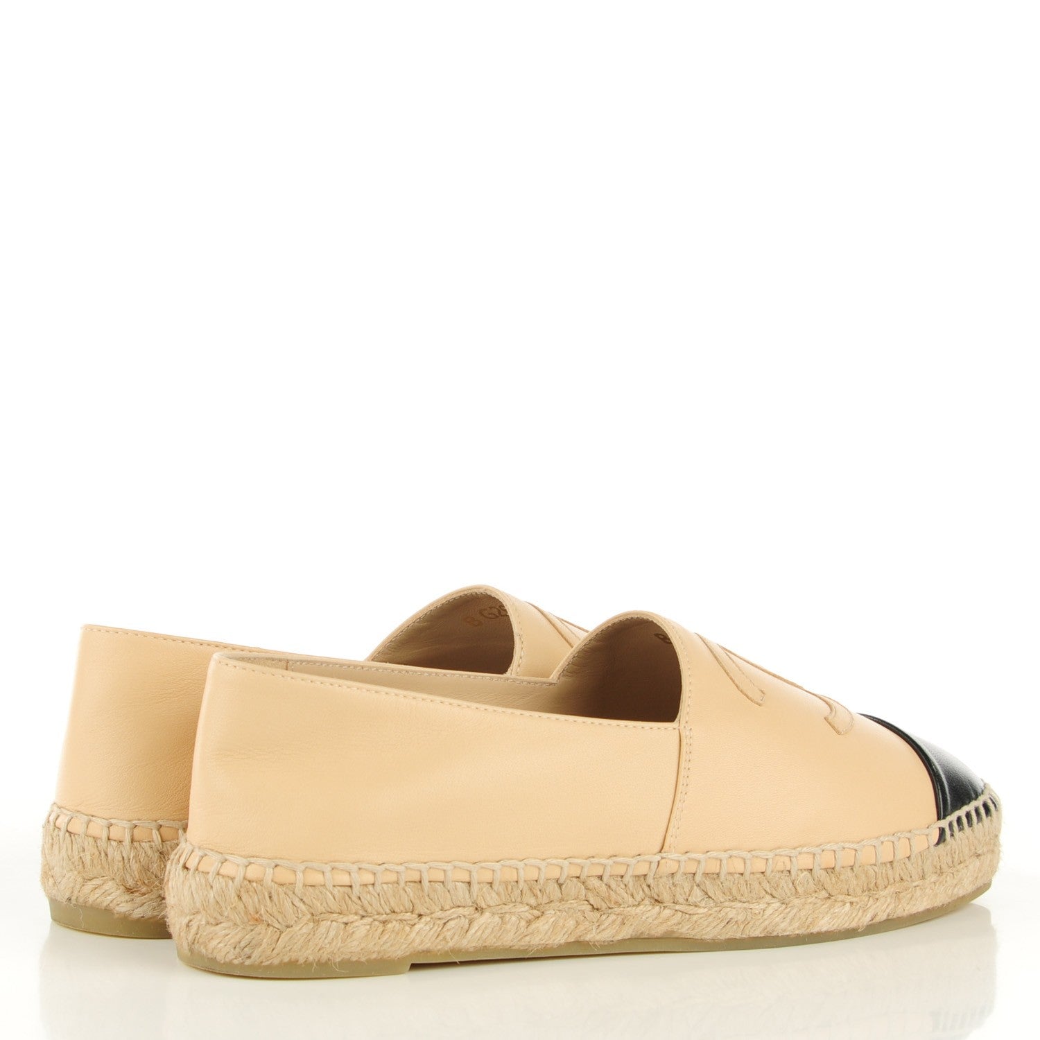 Chanel Lambskin CC Espadrilles 37 Beige Black 4 of 9