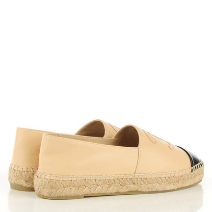 Chanel Lambskin CC Espadrilles 37 Beige Black 4 of 9