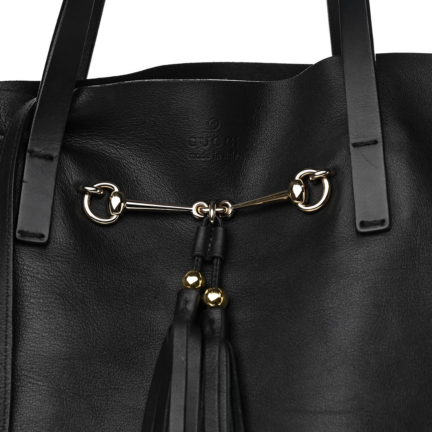Gucci Calfskin Large Horsebit Tote Black 10 of 14