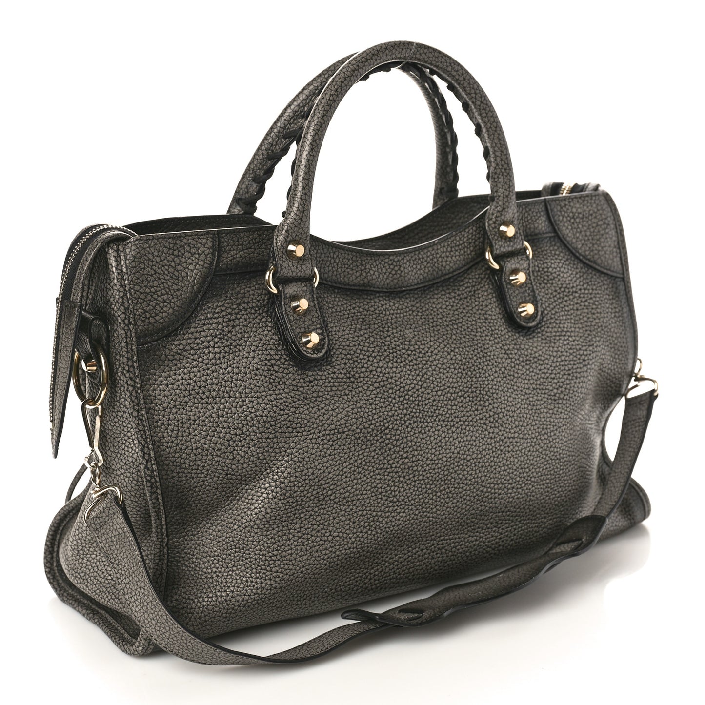Grained Calfskin Classic Gold Hardware City Ombre Grey Gradient