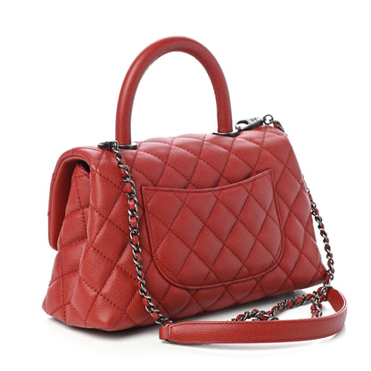 Chanel Caviar Quilted Mini Coco Handle Flap Dark Red 3 of 9