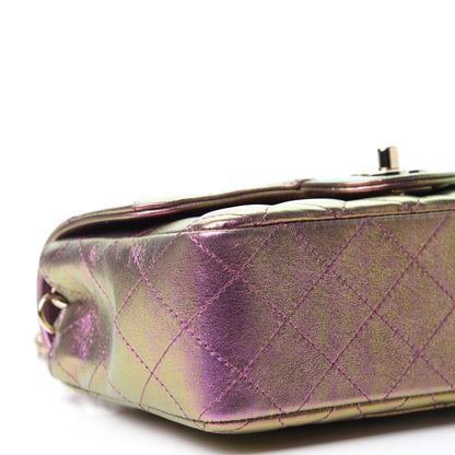 Chanel Iridescent Lambskin Quilted Mini Rectangular Flap Purple 6 of 11