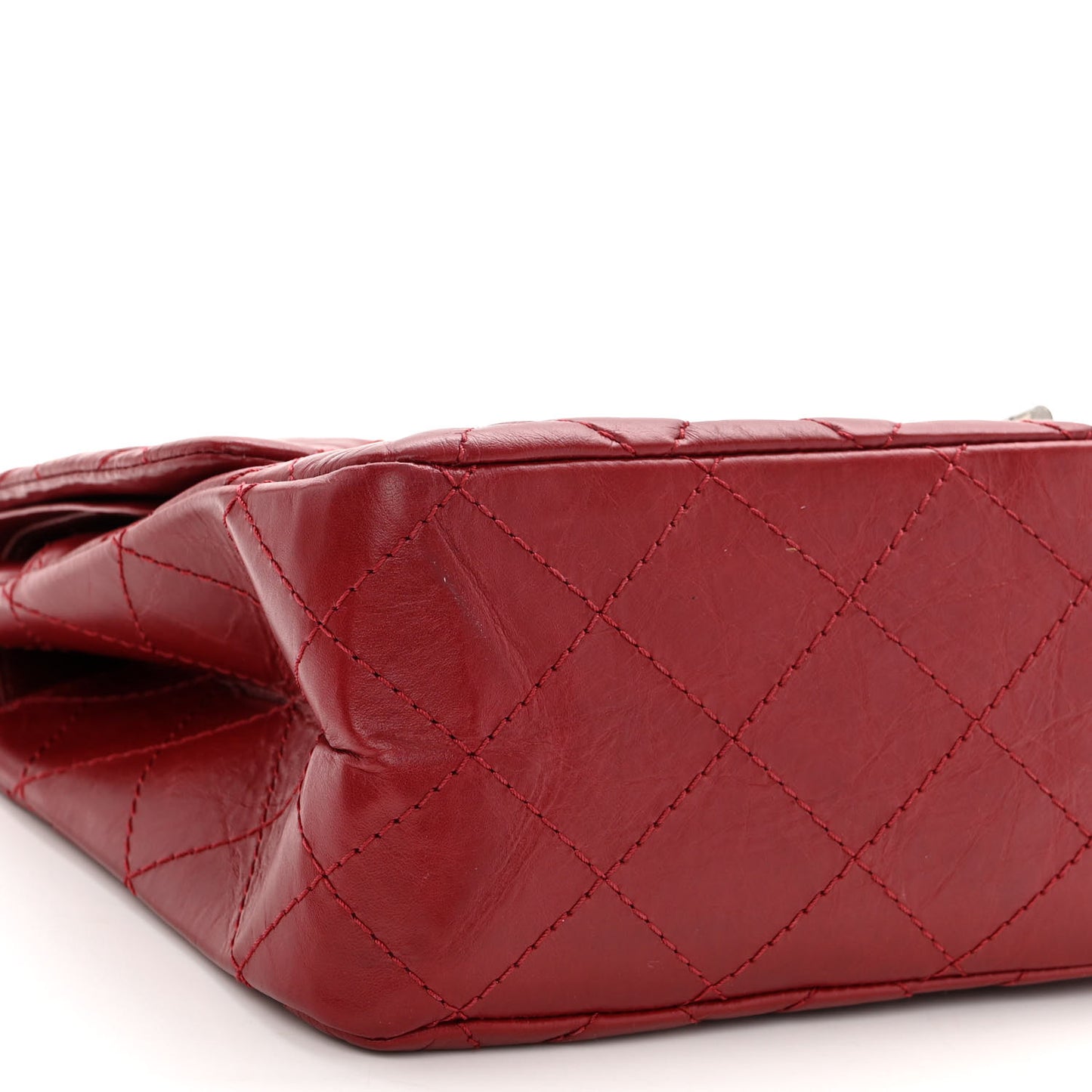Aged Calfskin Quilted 2.55 Reissue 227 Flap Red