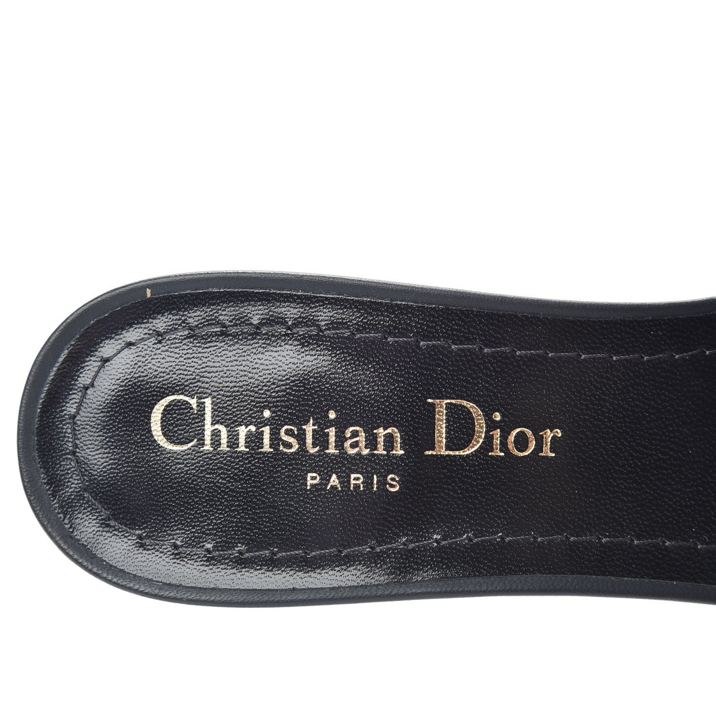 Cotton Embroidered Dway 40mm Slide Sandals 36.5 Deep Blue