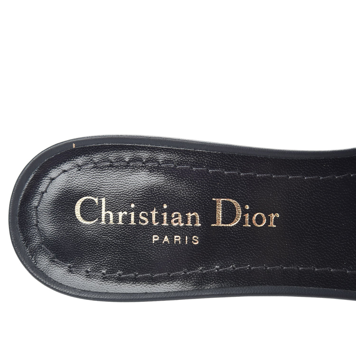 Christian Dior Cotton Embroidered Dway 40mm Slide Sandals 36.5 Deep Blue 9 of 12