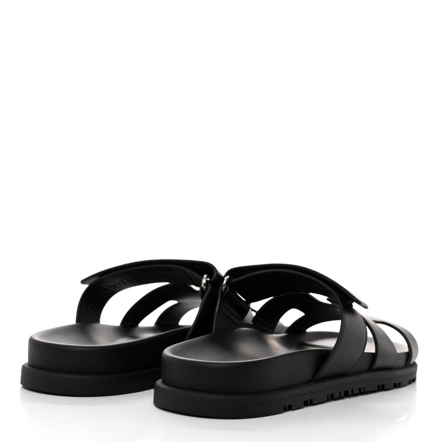 Hermes Calfskin Womens Chypre Sandals 37 Black 5 of 9