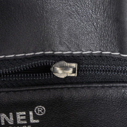 Chanel Leather Contrast Stitch Surpique Shoulder Bag Black 10 of 11