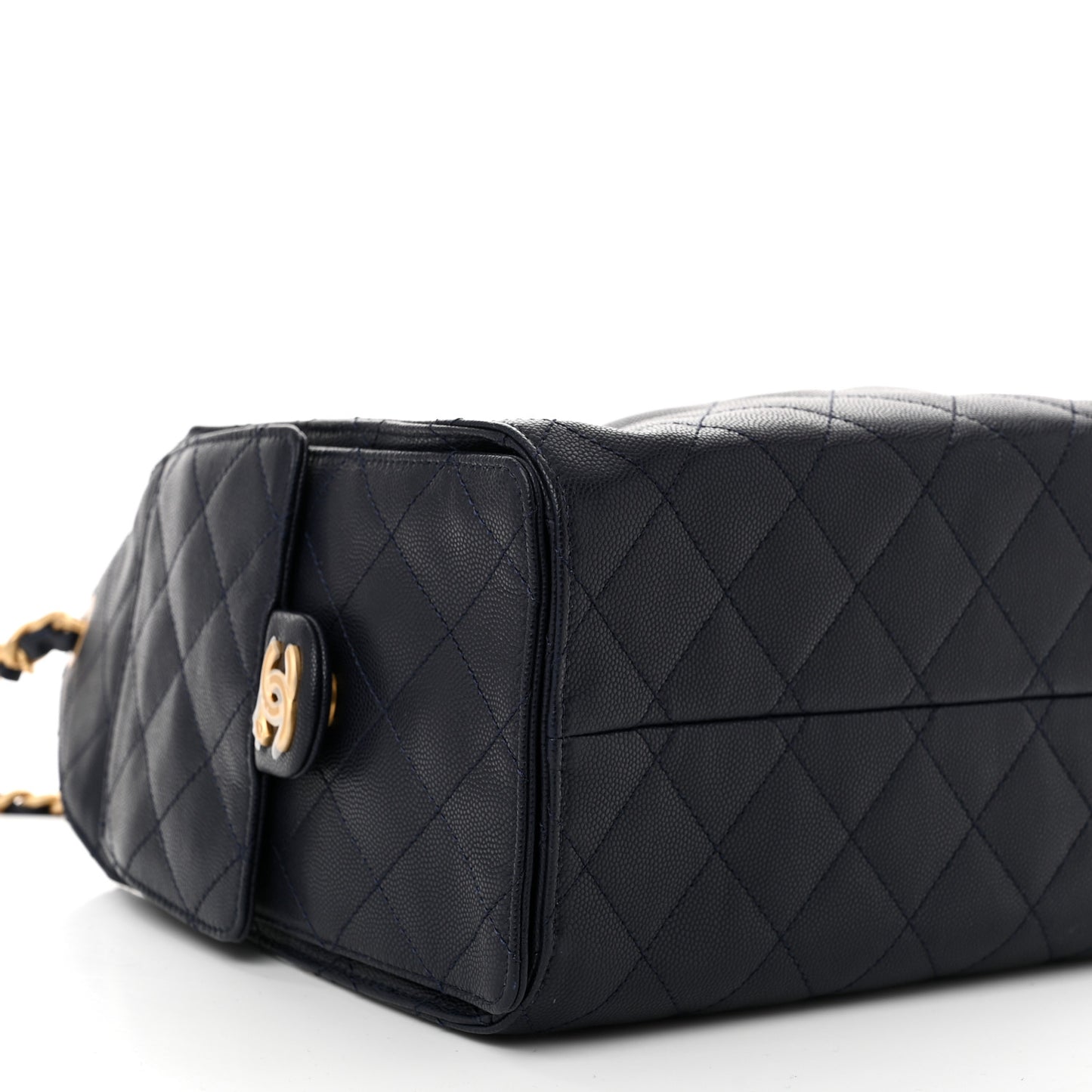 Caviar Quilted Small Chanel 25 Handbag Dark Navy