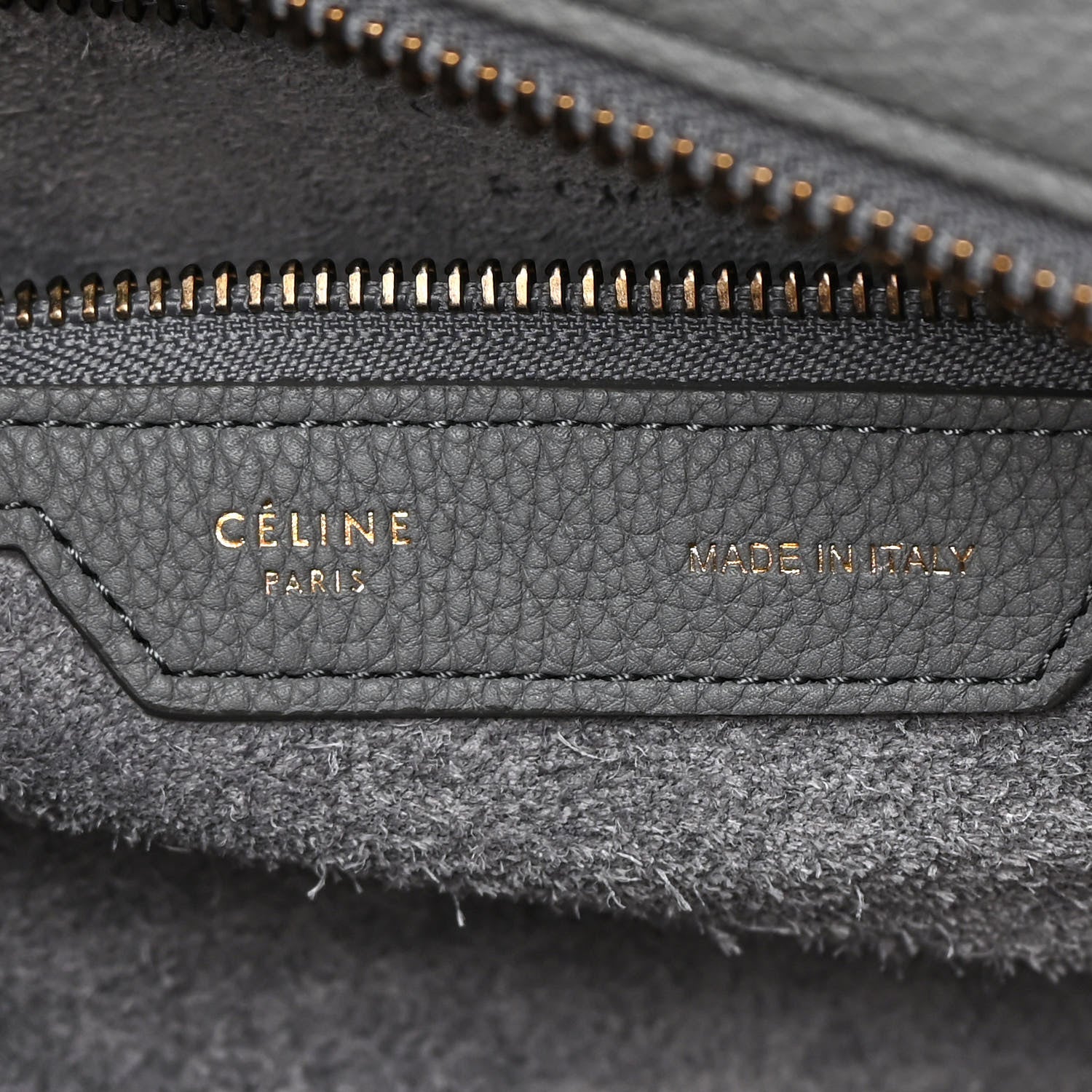 Celine Drummed Calfskin Mini Luggage Kohl 6 of 18