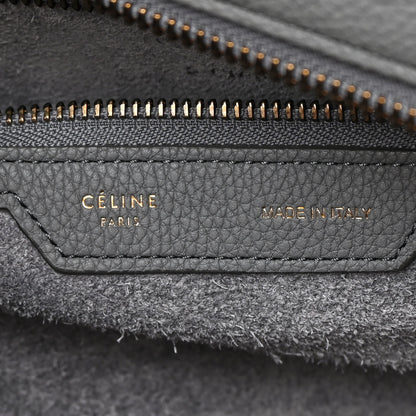 Celine Drummed Calfskin Mini Luggage Kohl 6 of 18
