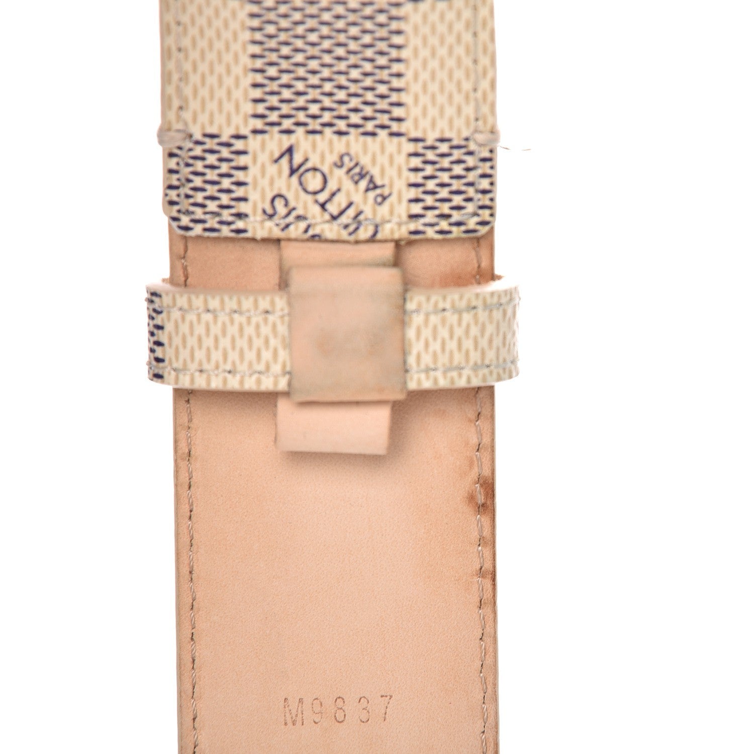Louis Vuitton Damier Azur Voyage Belt 85 34 7 of 9