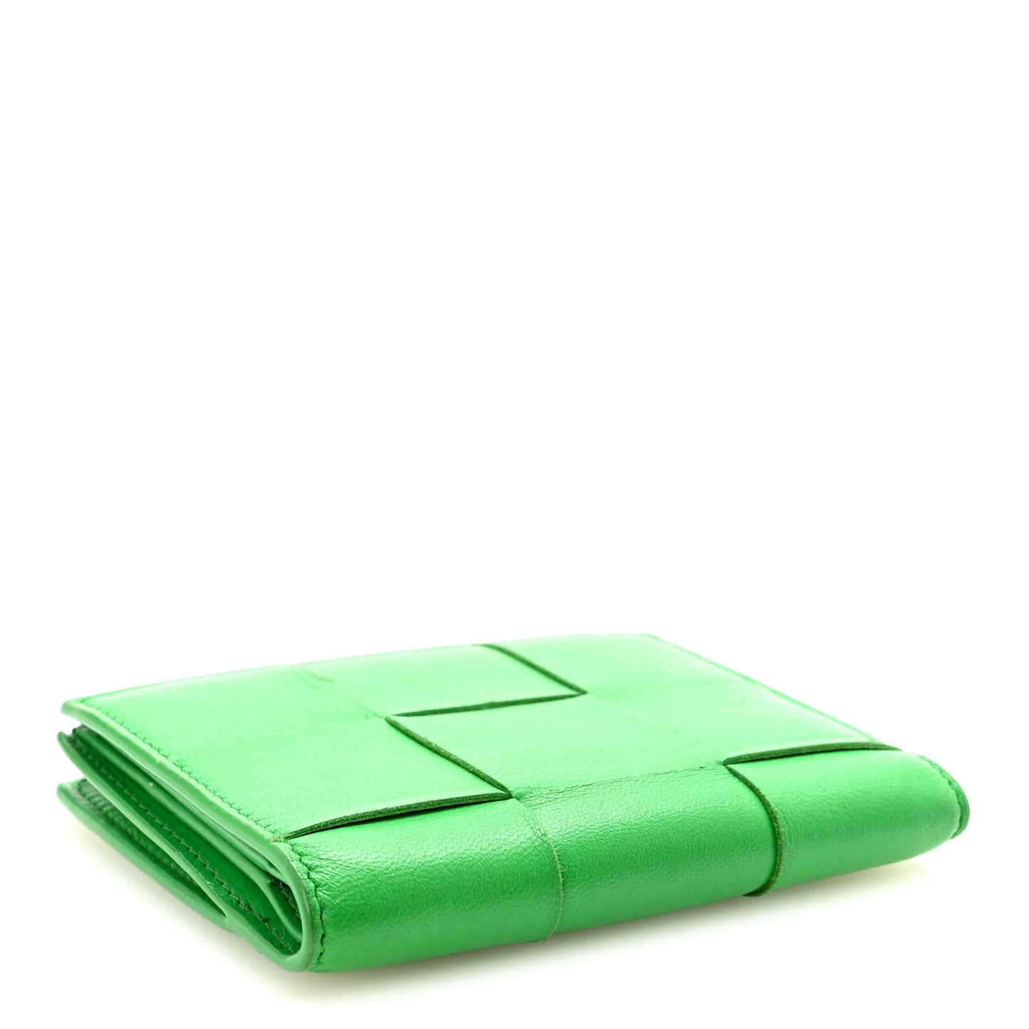 Nappa Maxi Intrecciato Bifold Zip Wallet Parakeet