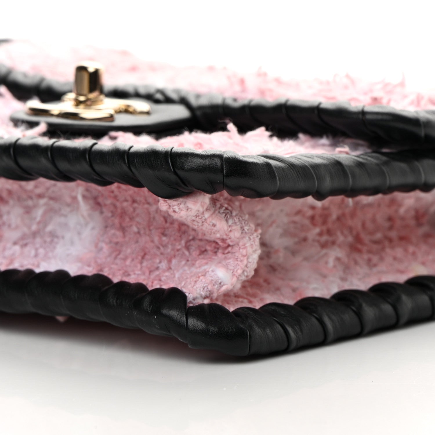 Chanel Tweed Braided Calfskin Mini My Own Frame Flap Pink Black 10 of 12