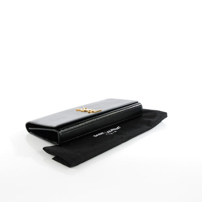 Saint Laurent Textured Patent Classic Monogram Clutch Black 4 of 7