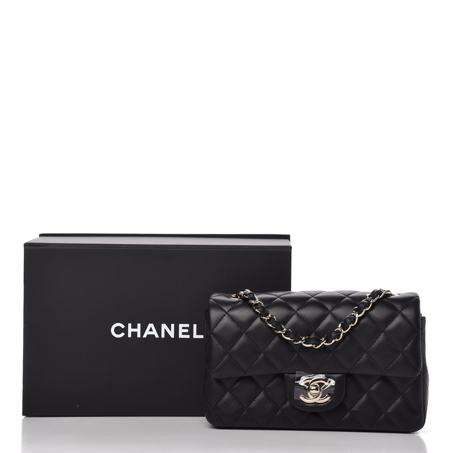 Chanel Lambskin Quilted Mini Rectangular Flap Black 11 of 12