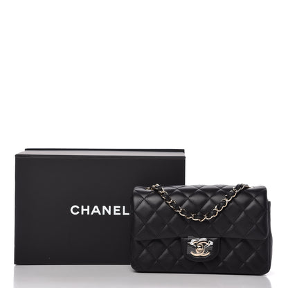 Chanel Lambskin Quilted Mini Rectangular Flap Black 11 of 12