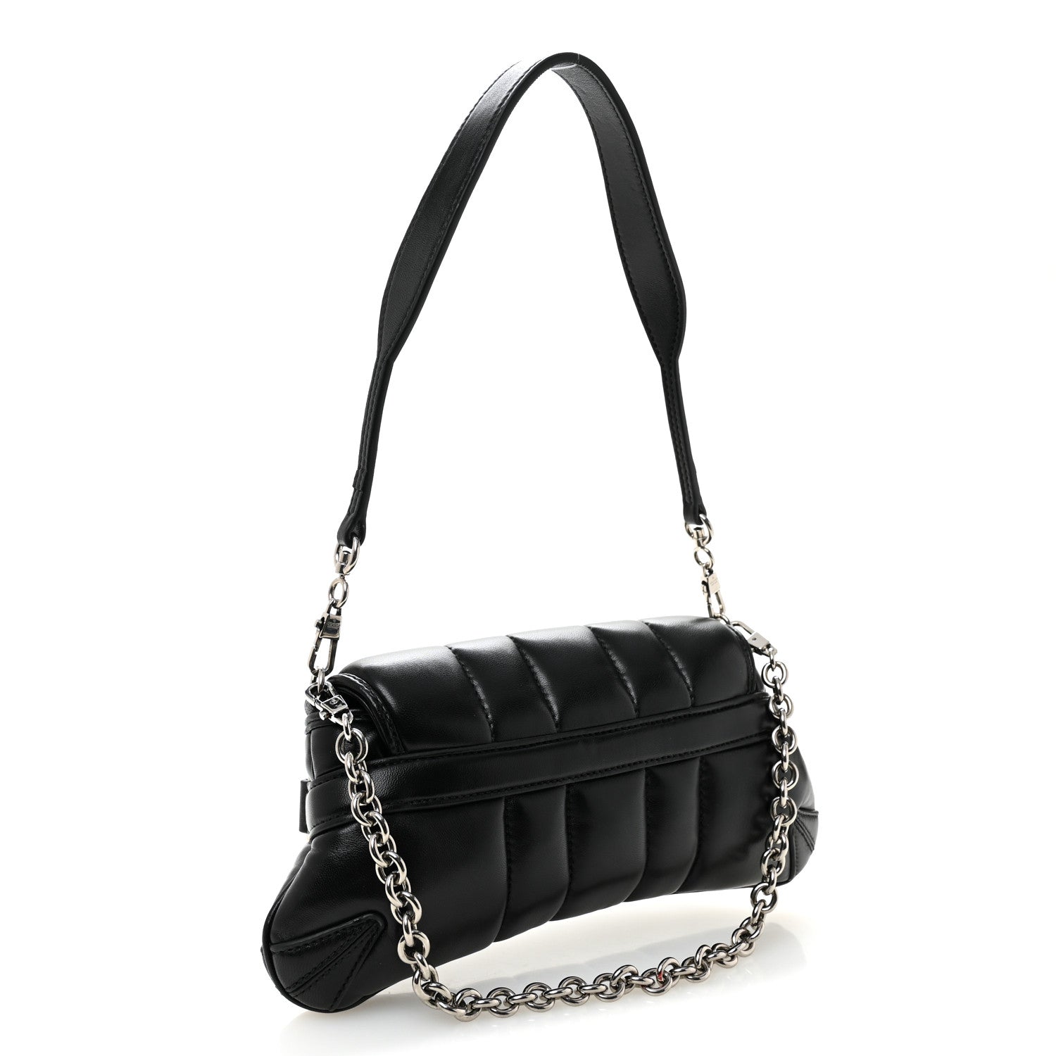 Gucci Nappa Vertical Matelasse Small Maxi Horsebit Chain Shoulder Bag Black 3 of 12
