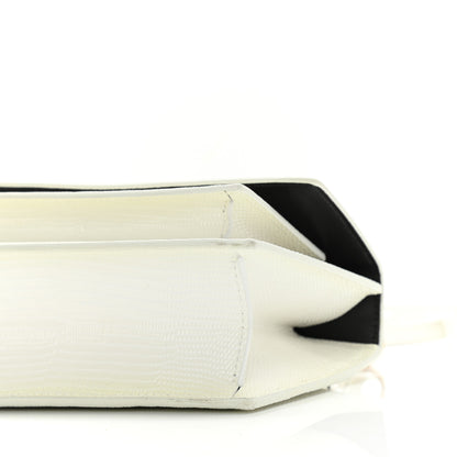 Balenciaga Patent Calfskin Lizard Embossed XS Sharp Top Handle Bag White 9 of 10