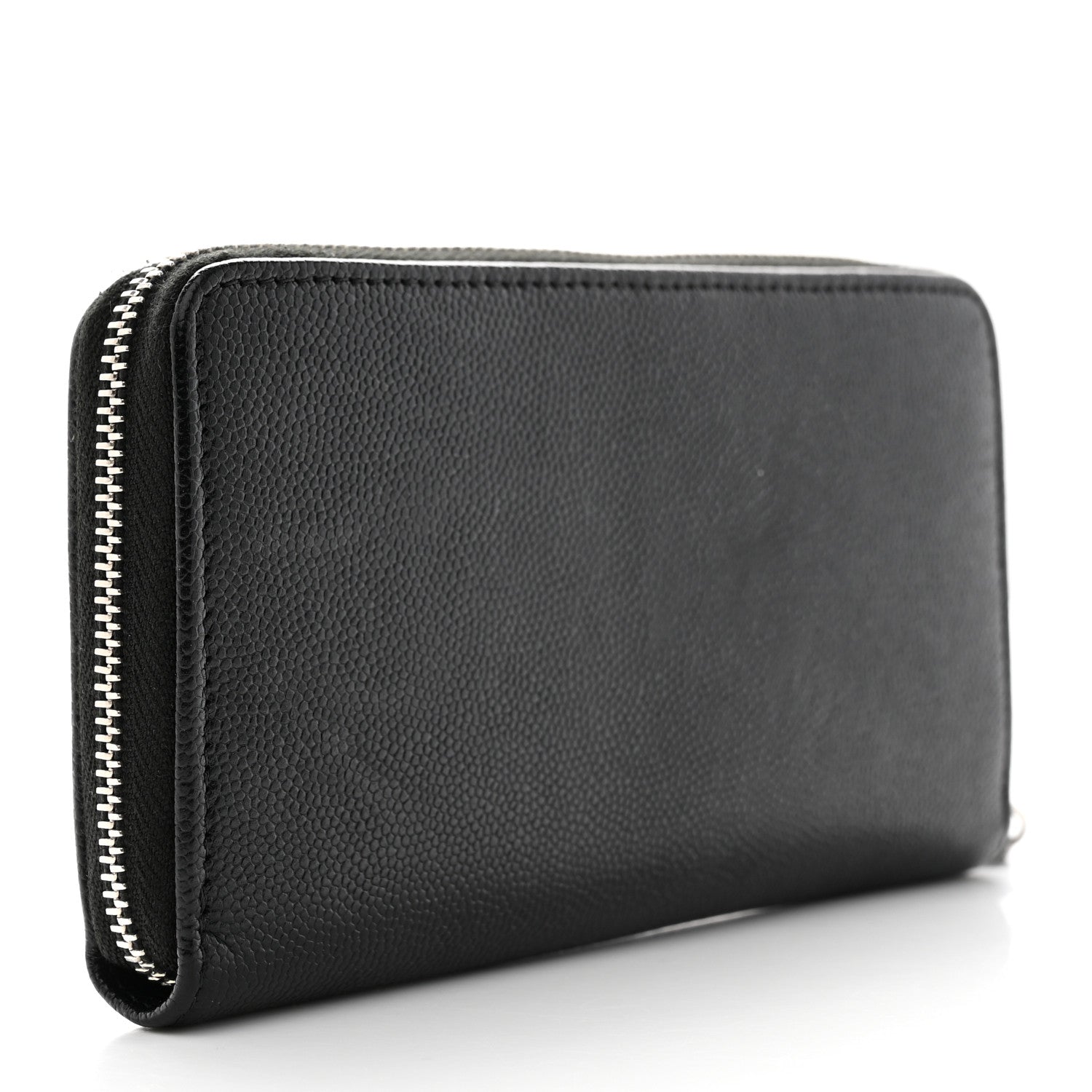 Chanel Caviar CC Small Zip Around Wallet Black Blue Green 3 of 9
