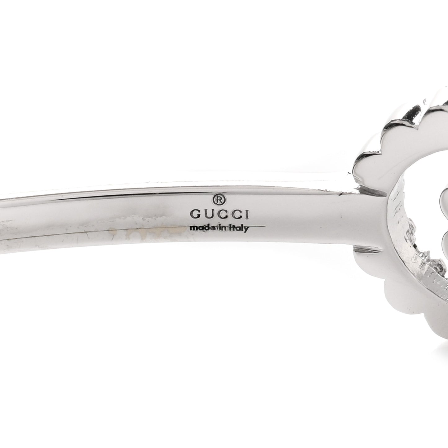 18K White Gold Diamond GG Running Cuff Bracelet