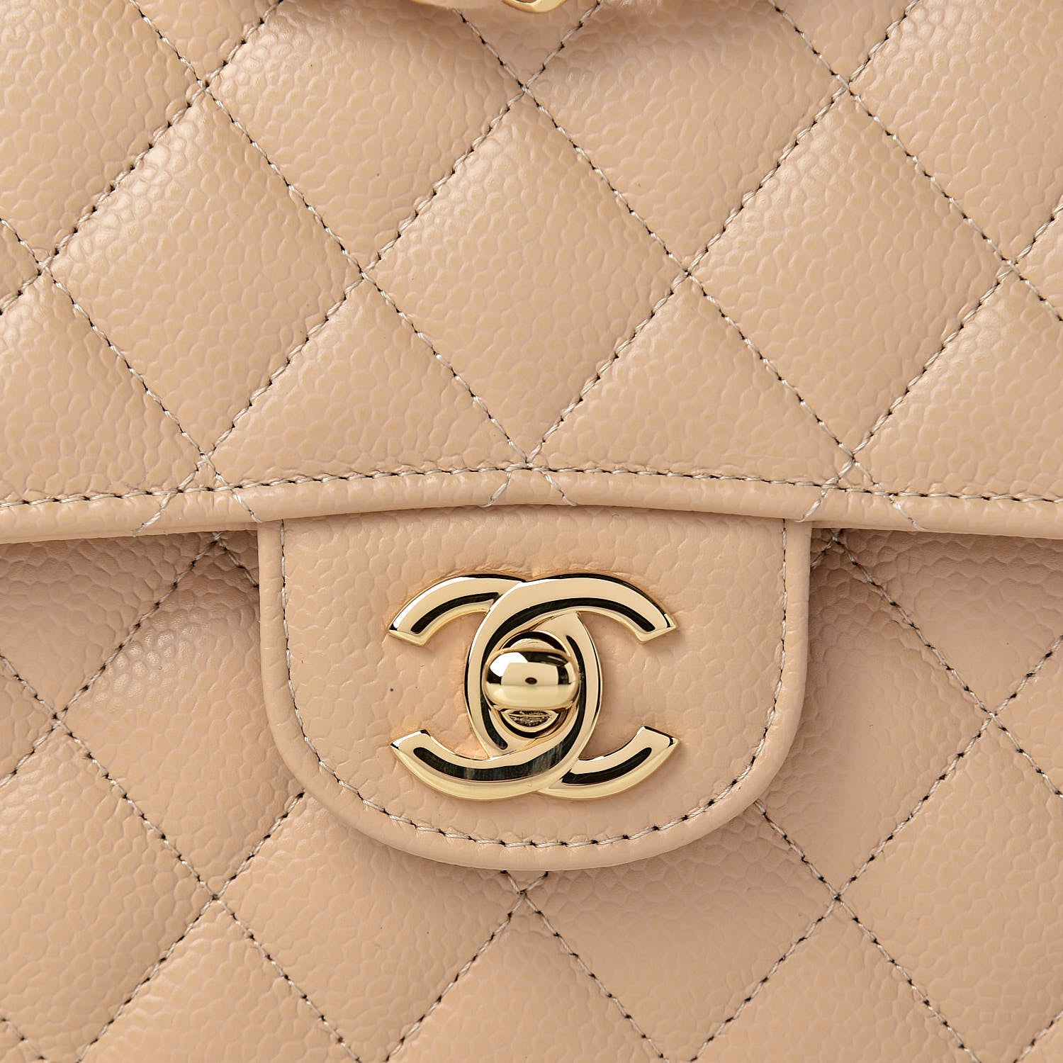 Chanel Caviar Quilted Medium Double Flap Beige Clair 11 of 12