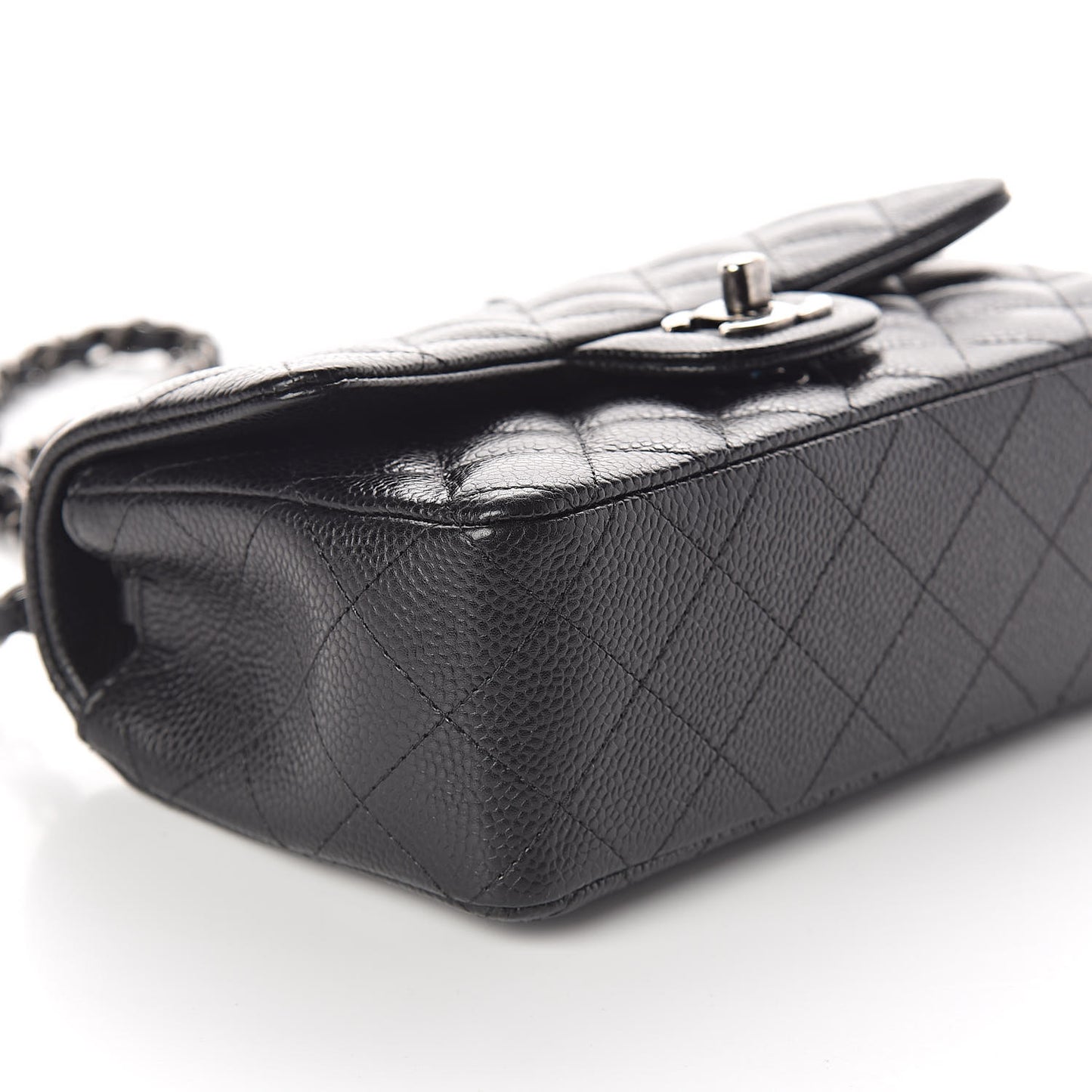 Caviar Quilted Mini Rectangular Flap Black