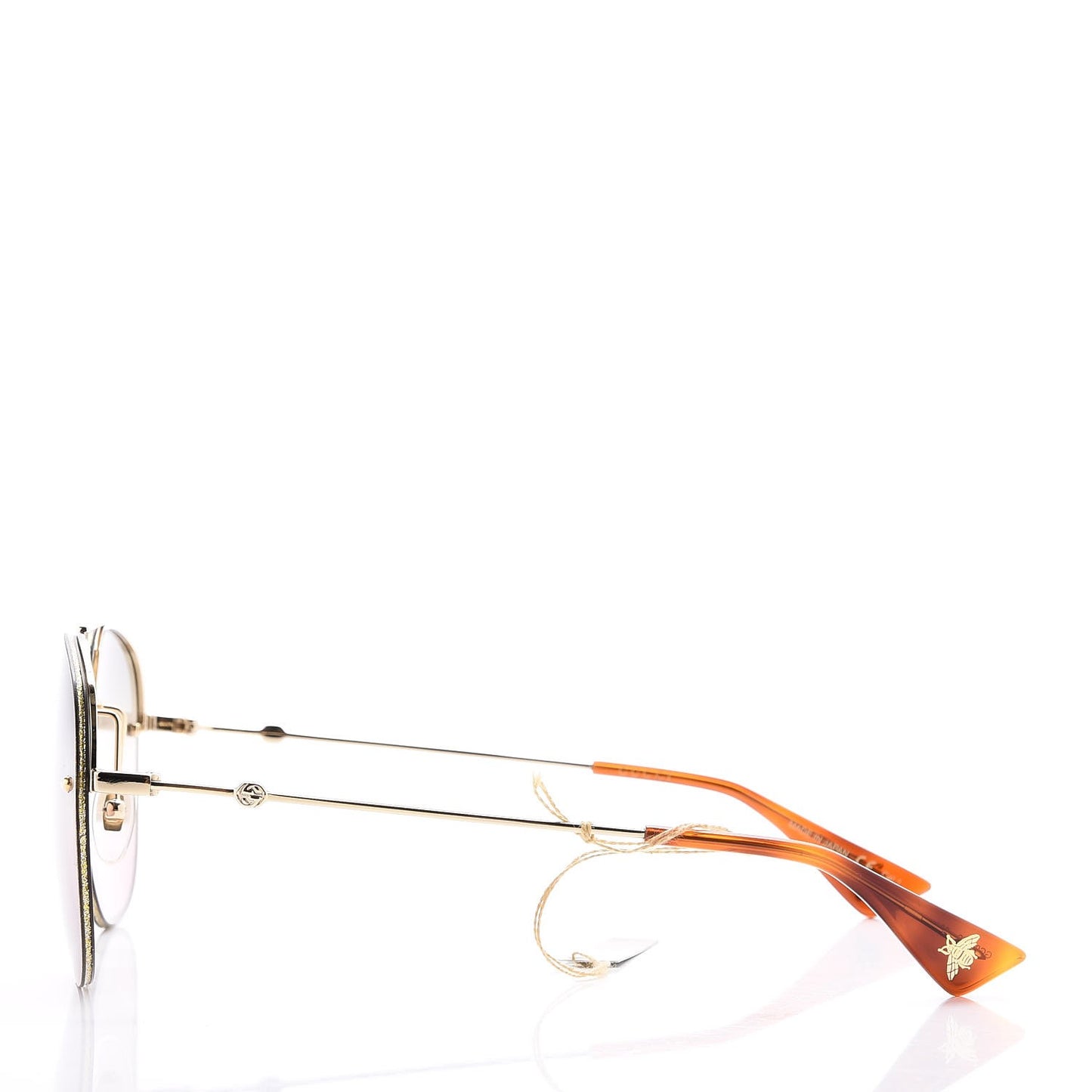 Metal Glitter Aviator Sunglasses G0227S Gold