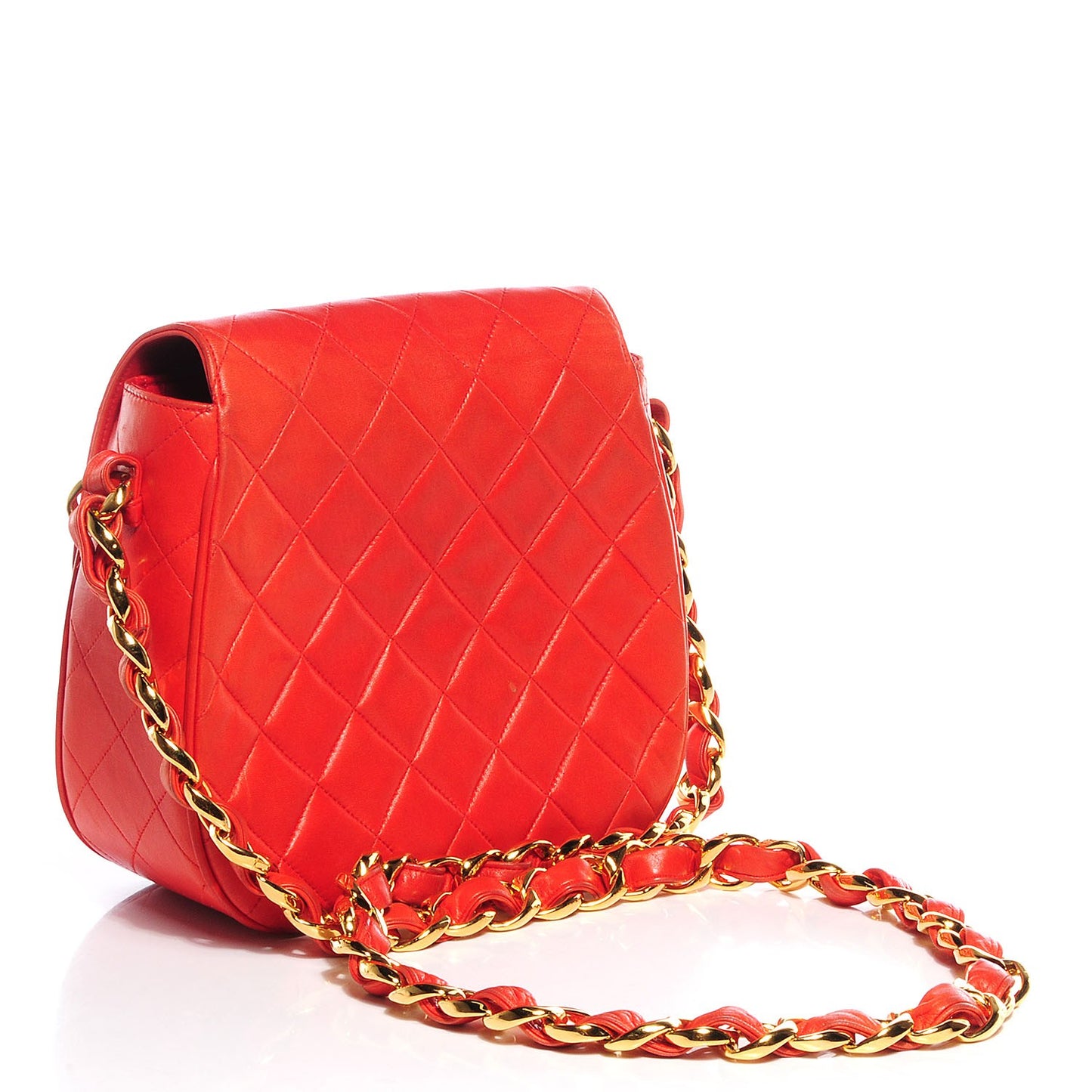 Lambskin Small Single Flap Red