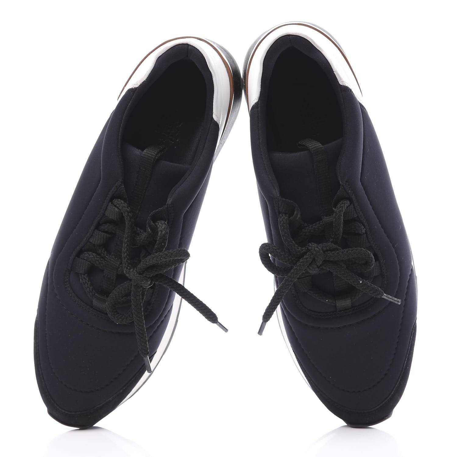 Hermes Technical Canvas Womens Miles Sneakers 39 Marine White 5 of 10