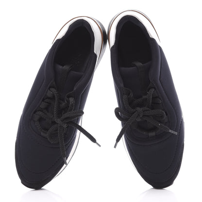 Hermes Technical Canvas Womens Miles Sneakers 39 Marine White 5 of 10