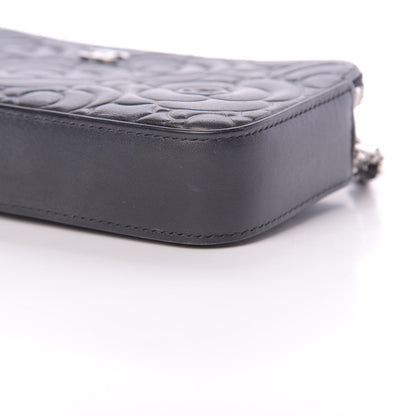 Chanel Lambskin Camellia Embossed Small Clutch With Chain Black 13 of 16