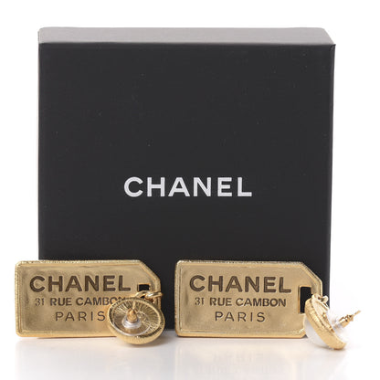 Chanel Pearl CC Tags Drop Earrings Gold 5 of 5