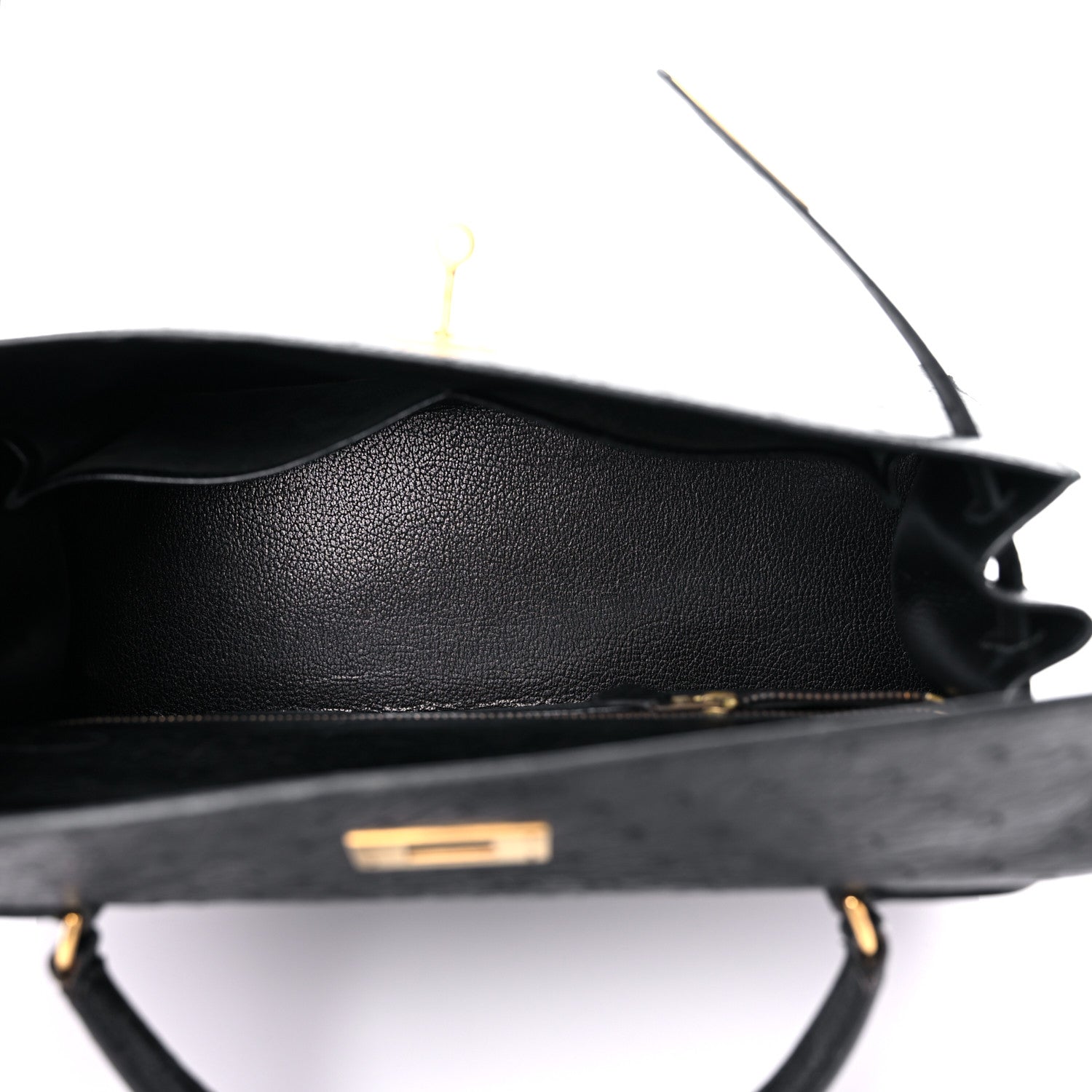 Hermes Ostrich Kelly Sellier 32 Black 5 of 24