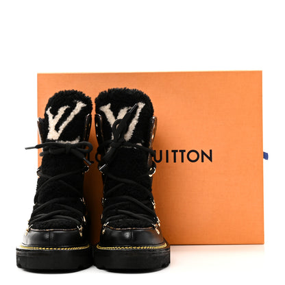 Louis Vuitton Grained Calfskin Shearling LV Beaubourg Ankle Boots 37.5 Black 9 of 9