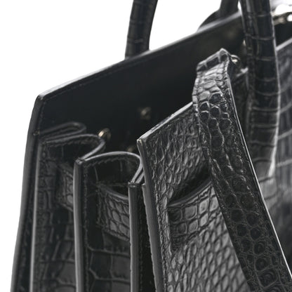 Saint Laurent Calfskin Crocodile Embossed Baby Sac De Jour Black 11 of 15