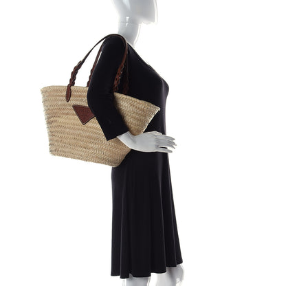 Prada Palmitto Vitello Woven Braided Large Basket Tote Bag Naturale Cognac 2 of 9
