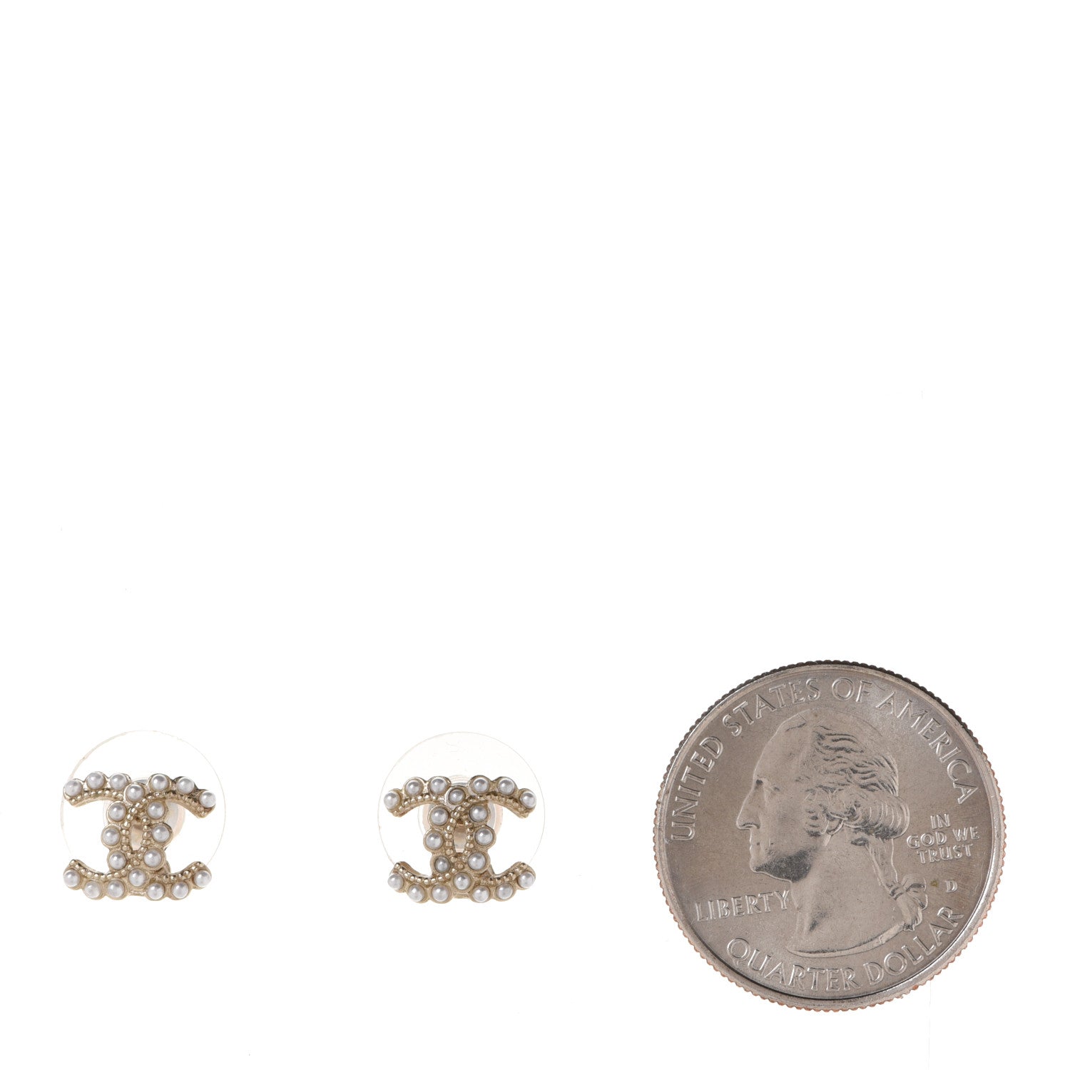 Chanel Pearl CC Earrings Light Gold 2 of 5