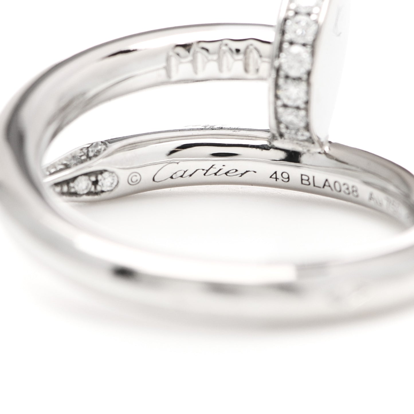 18K White Gold Diamond Juste Un Clou Ring 49 4.75