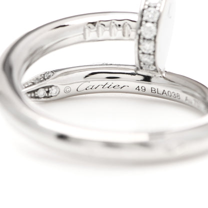 Cartier 18K White Gold Diamond Juste Un Clou Ring 49 4.75 4 of 7