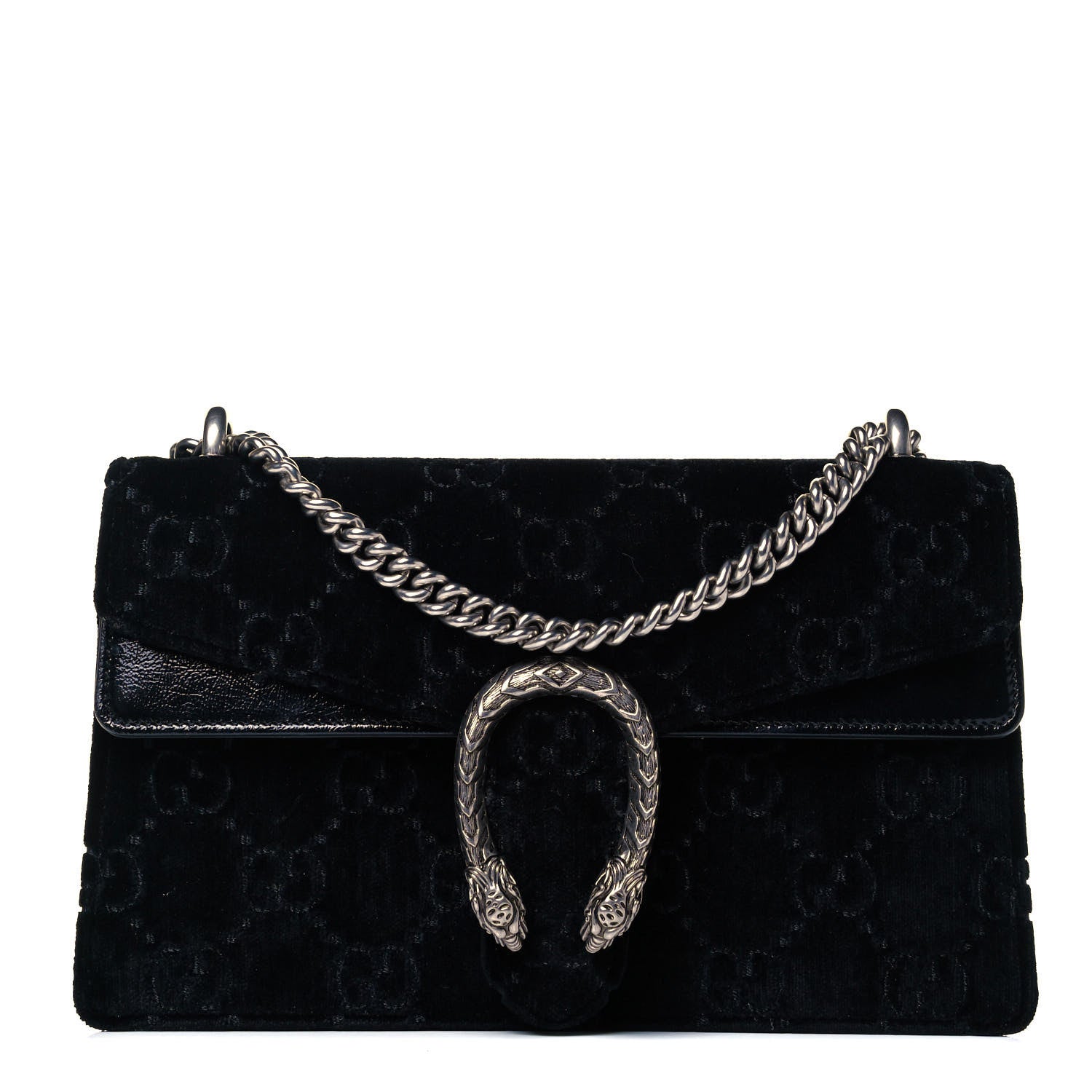 Gucci Velvet GG Monogram Small Dionysus Shoulder Bag Black 1 of 9