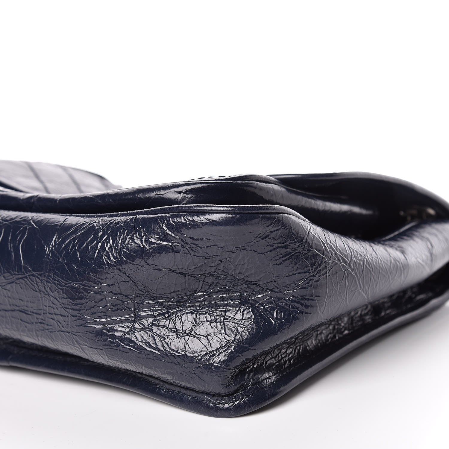 Saint Laurent Crinkled Calfskin Matelasse Monogram Medium Niki Chain Satchel Deep Marine 7 of 11