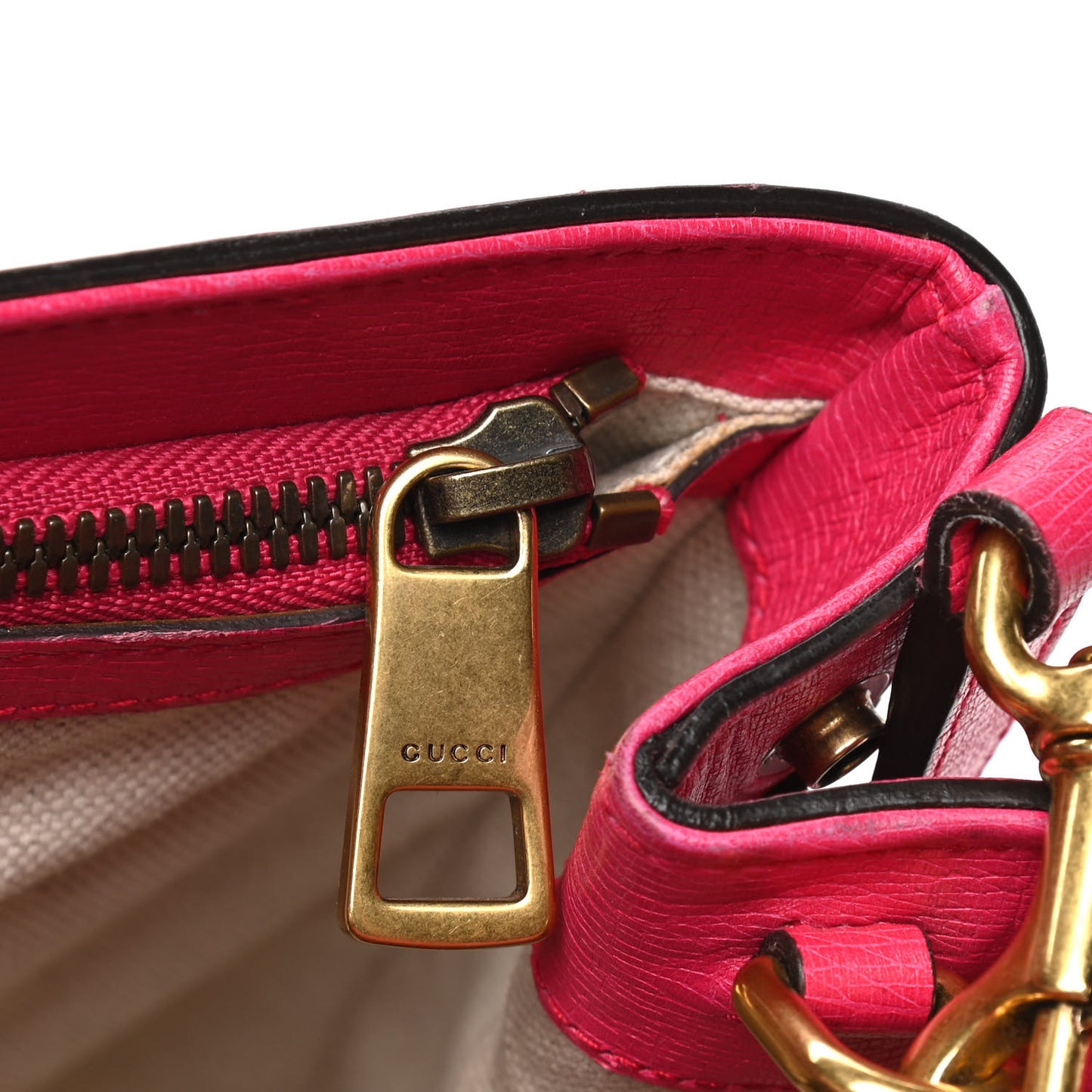 Textured Calfskin Medium Bright Bit Tote Shocking Pink