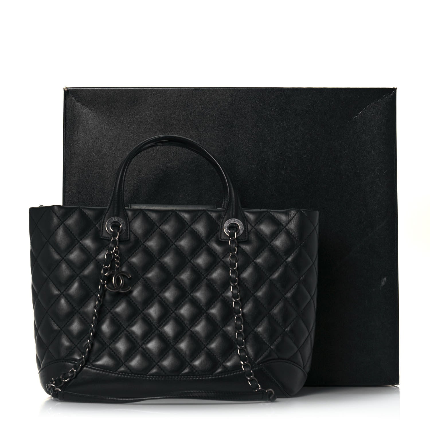 Chanel Calfskin Quilted Small Easy Shopping Tote Black 18 of 18