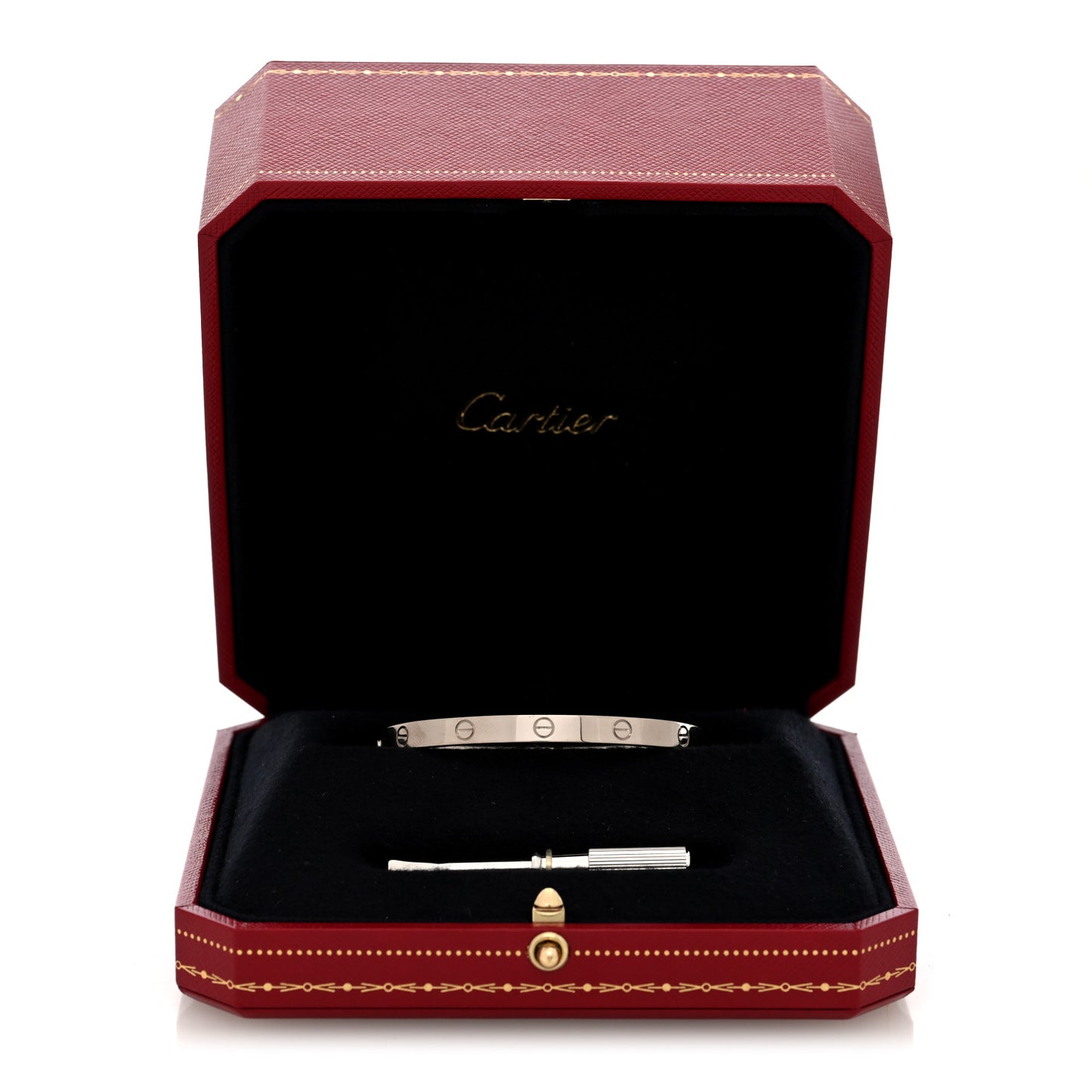 18K White Gold Medium LOVE Bracelet 16