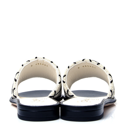 Chanel Pearl Embroidery CC Mules 36 Black White 4 of 6